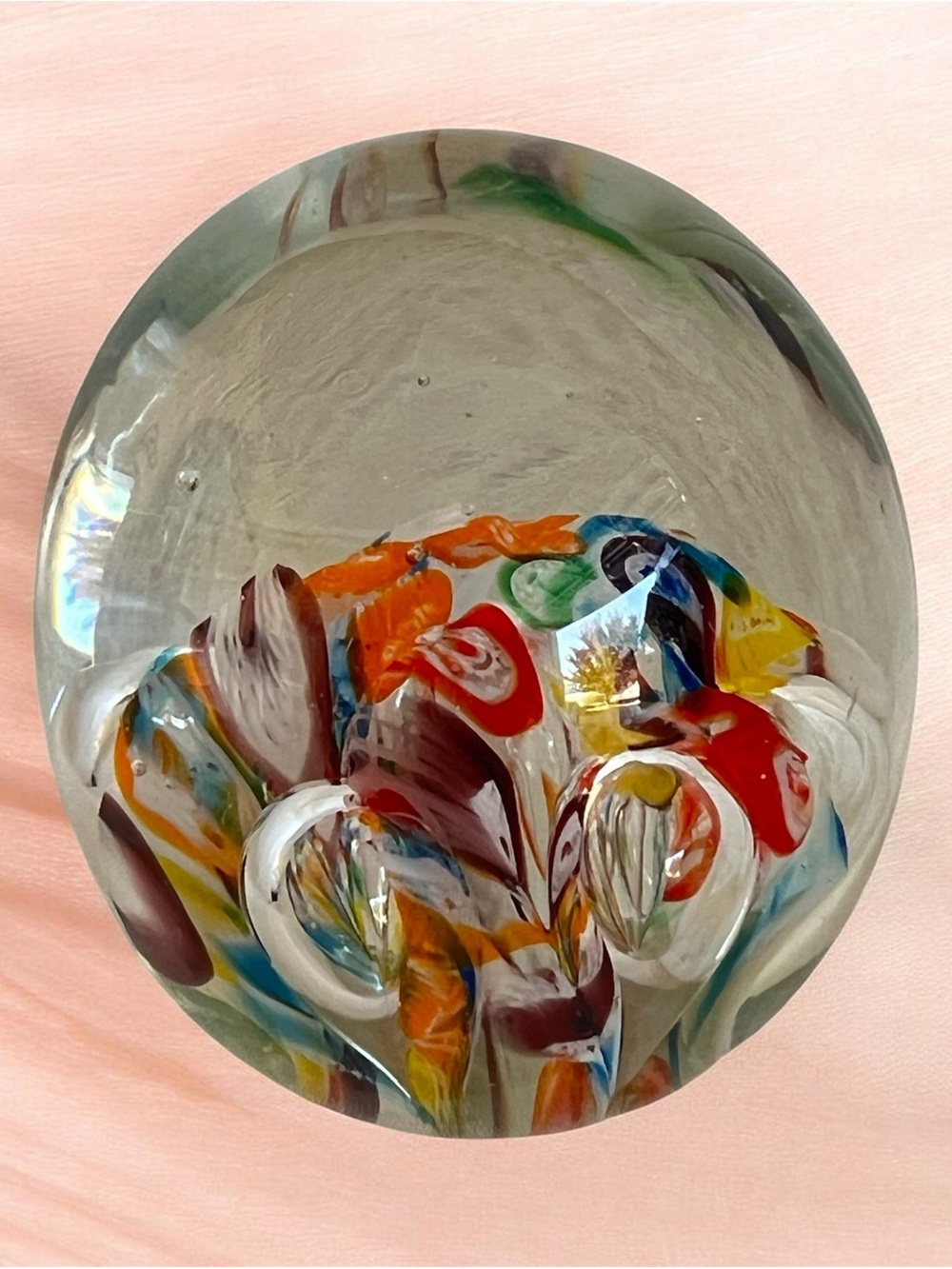 Vintage Murano multicolor paperweight 2-1/2”